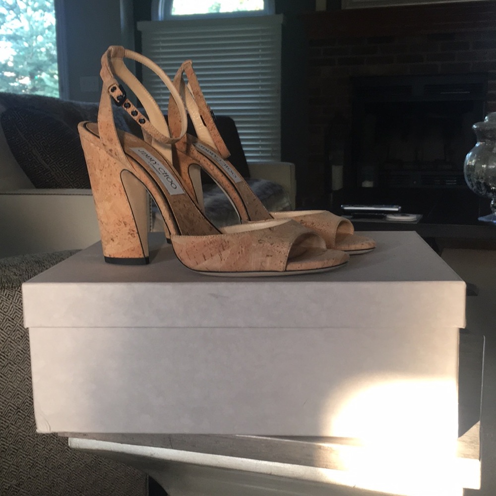 NWT Jimmy Choo Miranda Sandal Nude/Cork